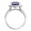 0.37 ct Ladies Round Cut Diamond and Cushion Cut Amethyst Anniversary Ring