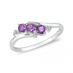 Amethyst Ring With Diamond Accents