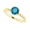 London Blue Topaz Beaded Engagement Ring