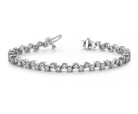 4.00 ct. Round Diamond Tennis Checkered Bracelet