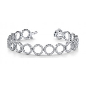 13.50 ct. Round Diamond Circle Links Fancy Bracelet