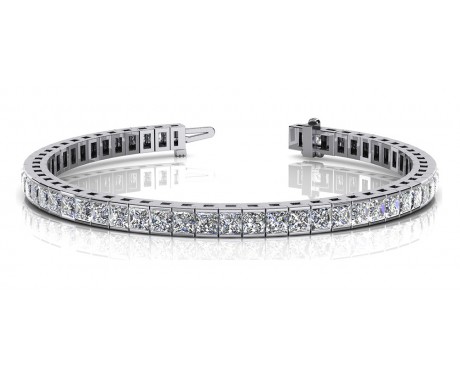 9.00 ct. Princess Cut Diamond Tennis Channel Set Bracelet 