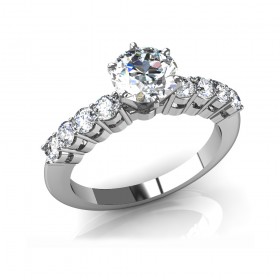 1.55 ct Round Cut Diamond Classic Accented Engagement Ring