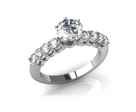 1.55 ct Round Cut Diamond Classic Accented Engagement Ring