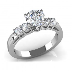 1.15 ct Round Cut Diamond Five Stone Engagement Ring