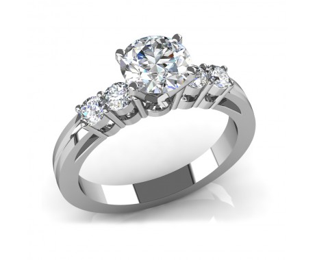 1.15 ct Round Cut Diamond Five Stone Engagement Ring