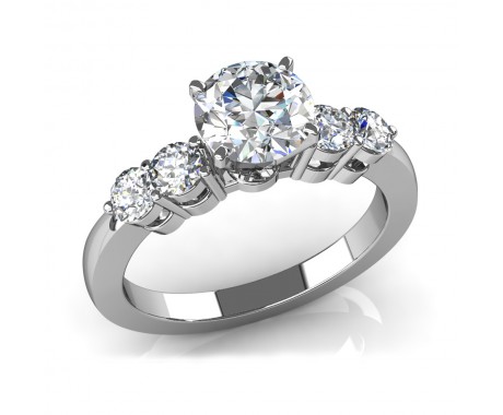 1.54 ct Round Cut Diamond Five Stone Engagement Ring