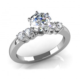 1.14 ct Round Cut Diamond Five Stone Engagement Ring