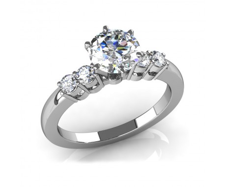 1.14 ct Round Cut Diamond Five Stone Engagement Ring