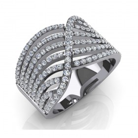 1.85 ct Round Cut Diamond Multiply Strands Anniversary Ring