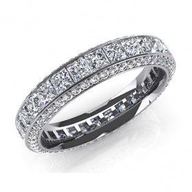 4.00 ct. Ladies Princess Cut Diamond Eternity Wedding Band Ring