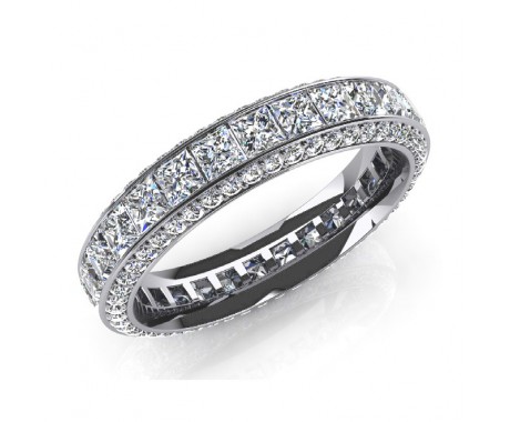 4.00 ct. Ladies Princess Cut Diamond Eternity Wedding Band Ring