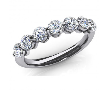 1.05 ct Round Cut Diamond Seven Stone Wedding Ring