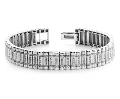 4.00 ct Diamond Column Design Links Men's Bracelet