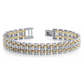 1.00 ct Men's Round Cut Diamond Link Bracelet