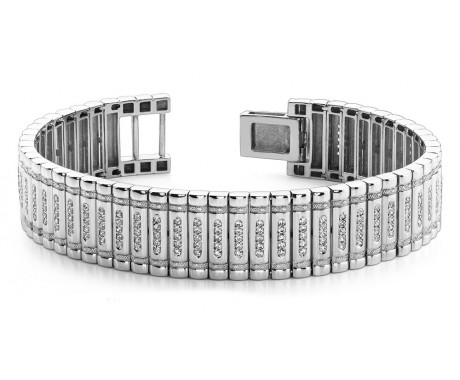 2.00 ct Men's Diamond Accented Bar Links Bracelet