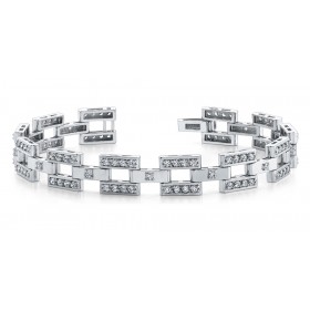 3.00 ct White Gold Men's Diamond Bracelet