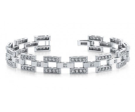 3.00 ct White Gold Men's Diamond Bracelet