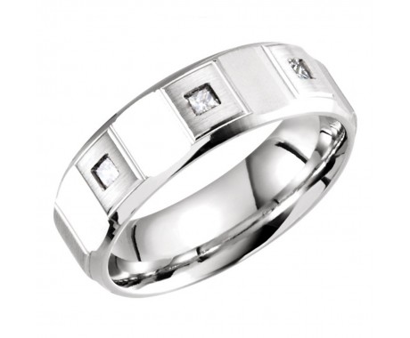 0.21 ct Men's Princess Cut Diamond Band