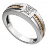 0.25 ct Men's Two Tone Round Cut Diamond Solitaire Ring