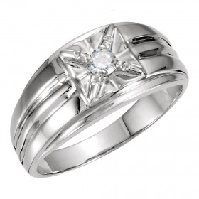 0.15 ct Men's Round Cut Diamond Illusion Solitaire Ring
