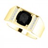 0.25 ct Men's Round Cut Diamond And Onyx Ring