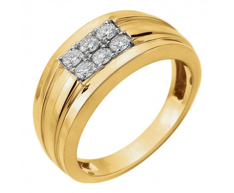 0.50 ct Men's Round Cut Diamond Two Tone Diamond Ring