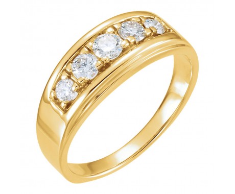 1.00 ct Men's Round Cut Diamond Ring