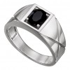 14 Kt White Gold Men's Onyx Ring