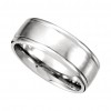 14 kt White Gold Men's Fancy Carved Wedding Band With Satin Finish