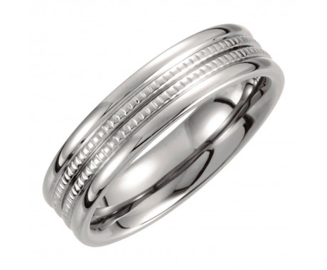 14 kt Men's Grooved Wedding Band