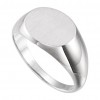 14 kt White Gold Men's Oval Signet Ring