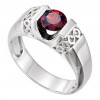 14 kt White Gold Garnet Ring