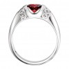 14 kt White Gold Garnet Ring