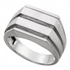 14 kt ttw White Gold Men's Grooved Ring