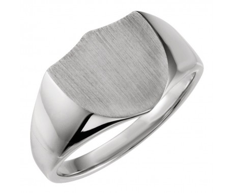 14 kt White Gold Men's Signet Ring