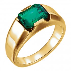 14 kt White Gold Garnet Ring
