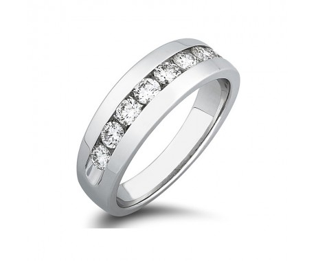 0.70 ct Men's Round Cut Diamond Wedding Band Ring In Channel Setting