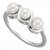 Freshwater Cultured Three Stone  Pearl Ring