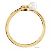 Freshwater Pearl Crescent Ring in 14 Kt Yellow Gold