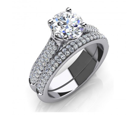 2.75 ct Round Cut Diamond Engagement Ring and Wedding Band Bridal Set 