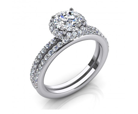 2.73 ct Round Cut Diamond Engagement Ring and Wedding Band Eegant Bridal Set