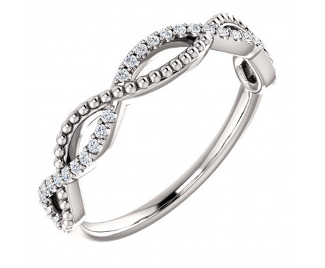 0.49 ct Ladies Round Cut  Diamond Infinity-Style Beaded Anniversary Band