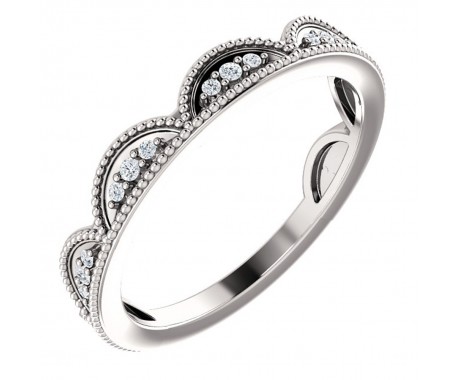 0.21 ct Ladies Round Cut  Stackable Diamond Wedding Band