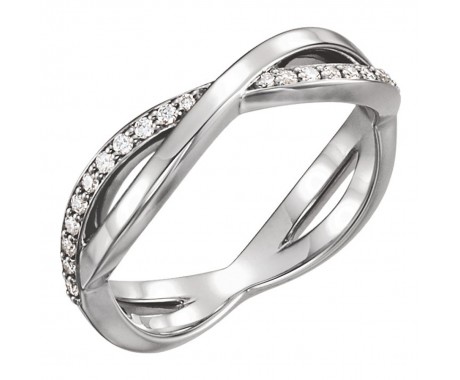 0.48 ct Ladies Round Cut Diamond Infinity-Style Wedding Band