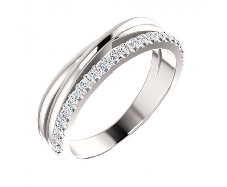 0.55 ct Ladies Round Cut Diamond Wedding Criss-Cross Band