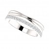 0.55 ct Ladies Round Cut Diamond Wedding Criss-Cross Band