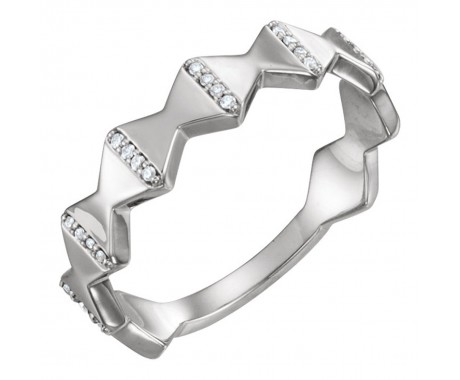 0.72 ct Ladies Round Cut  Diamond Geometric Wedding Band Ring