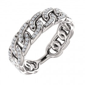 1.33 ct Ladies Round Cut  Diamond Link Wedding Band Ring
