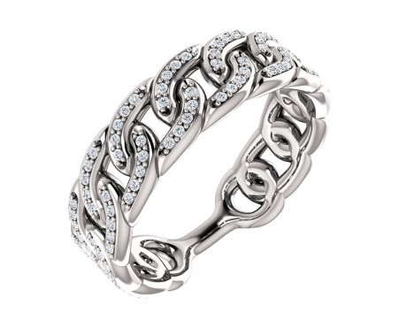 1.33 ct Ladies Round Cut  Diamond Link Wedding Band Ring